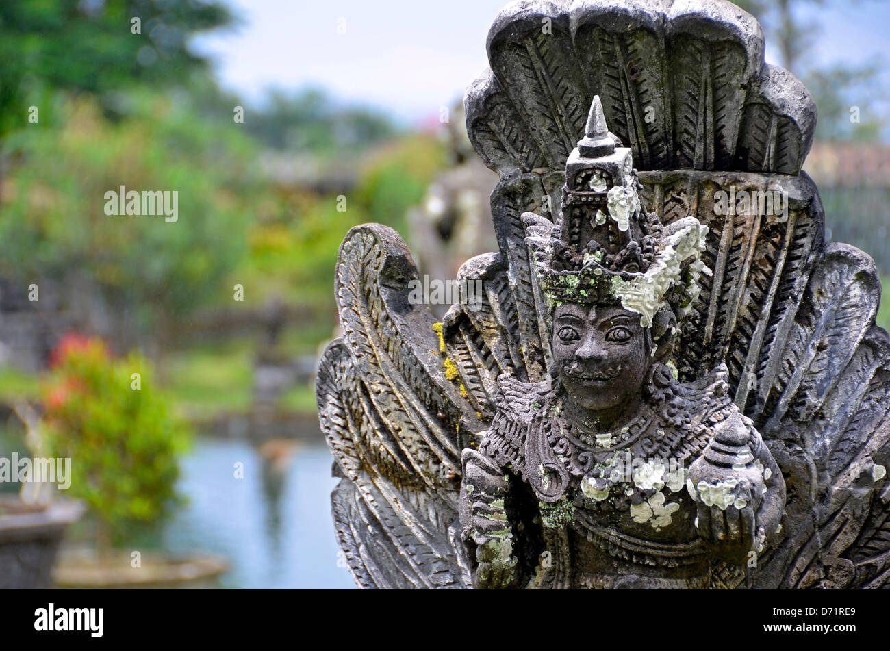 La scultura in pietra a Tirtagangga acqua Palace a Bali, in Indonesia Foto Stock