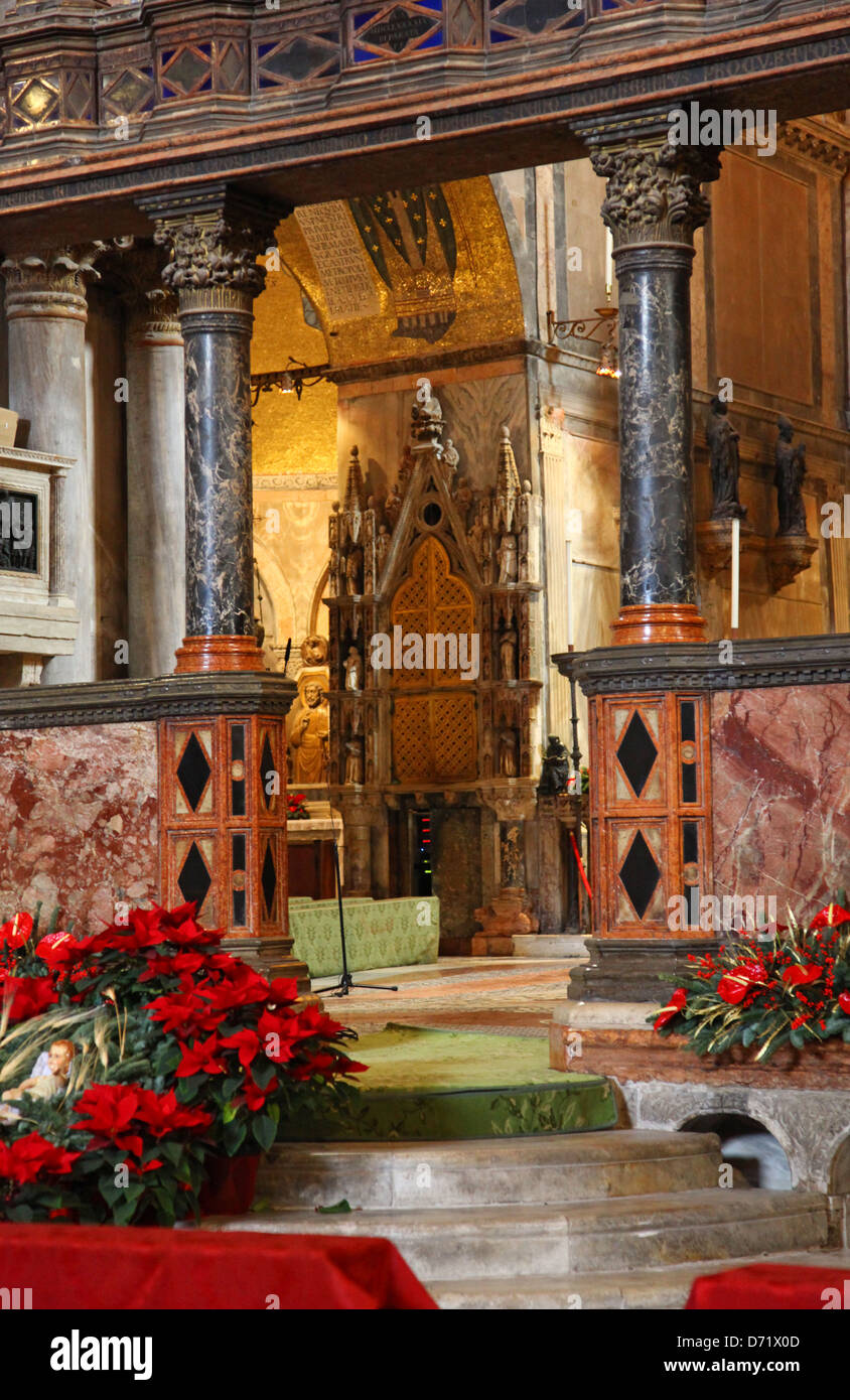 Vista interna della Basilica di San Marco o la Basilica di San Marco la chiesa cattedrale di Venezia, Italia settentrionale. Foto Stock