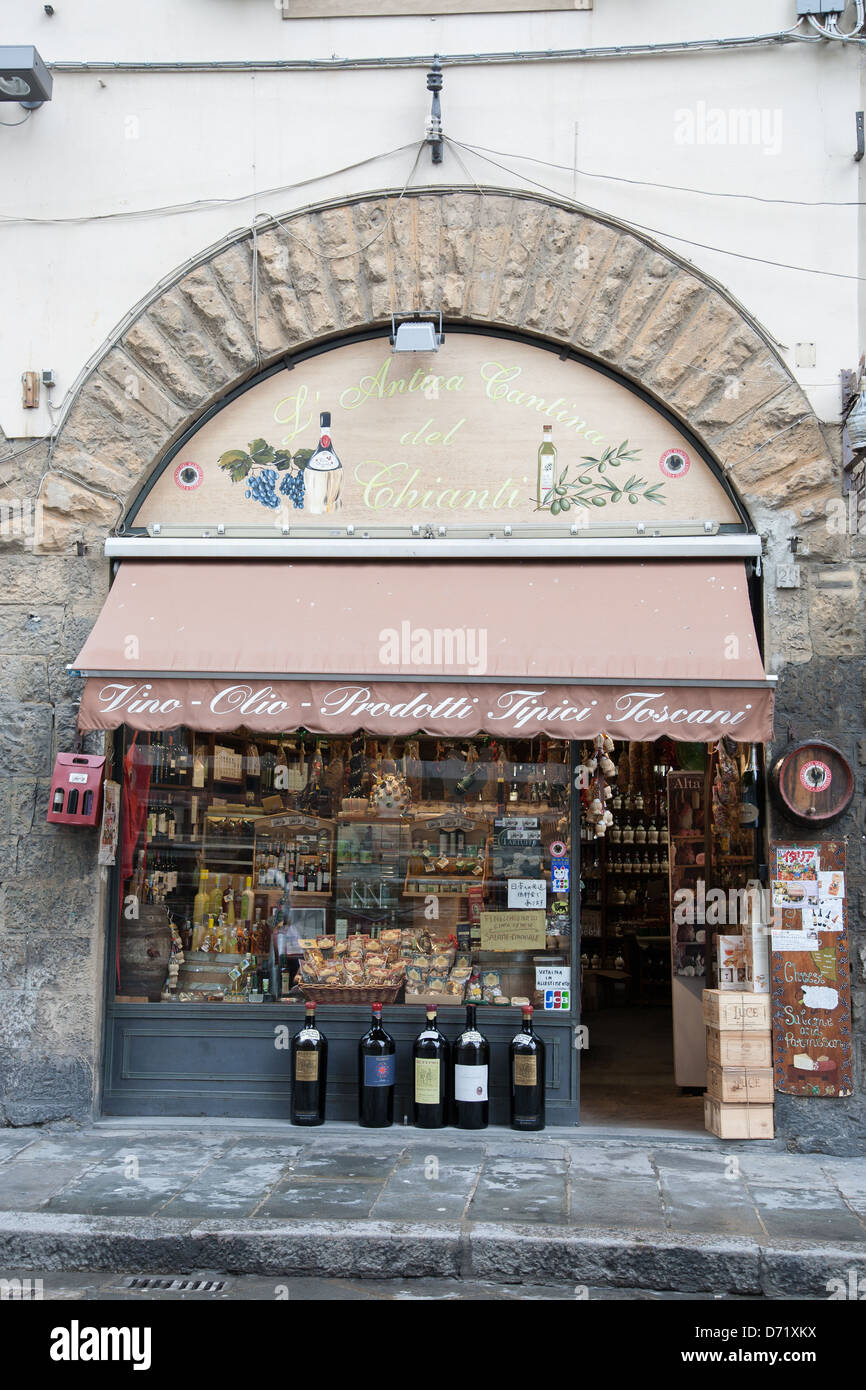 Antica Cantina del Chianti Shop, Firenze, Italia Foto Stock