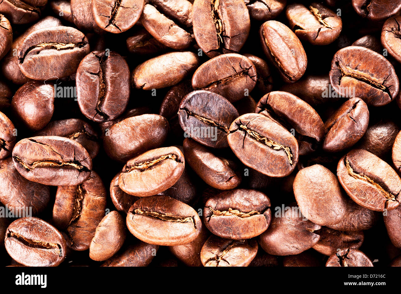 I chicchi di caffè. Closeup istantanea. Foto Stock