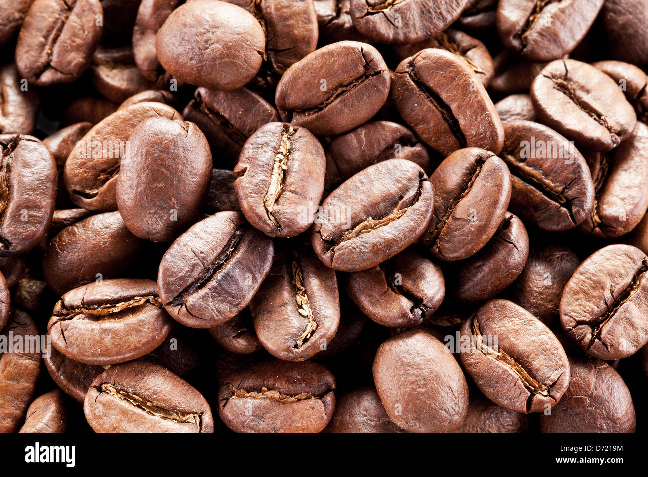 I chicchi di caffè. Closeup istantanea. Foto Stock