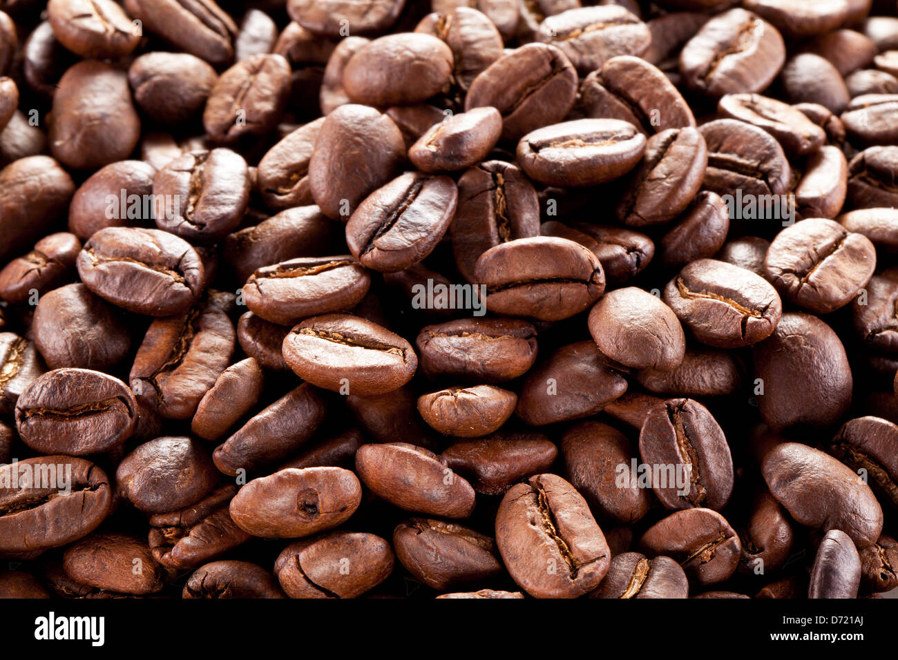 I chicchi di caffè. Closeup istantanea. Foto Stock