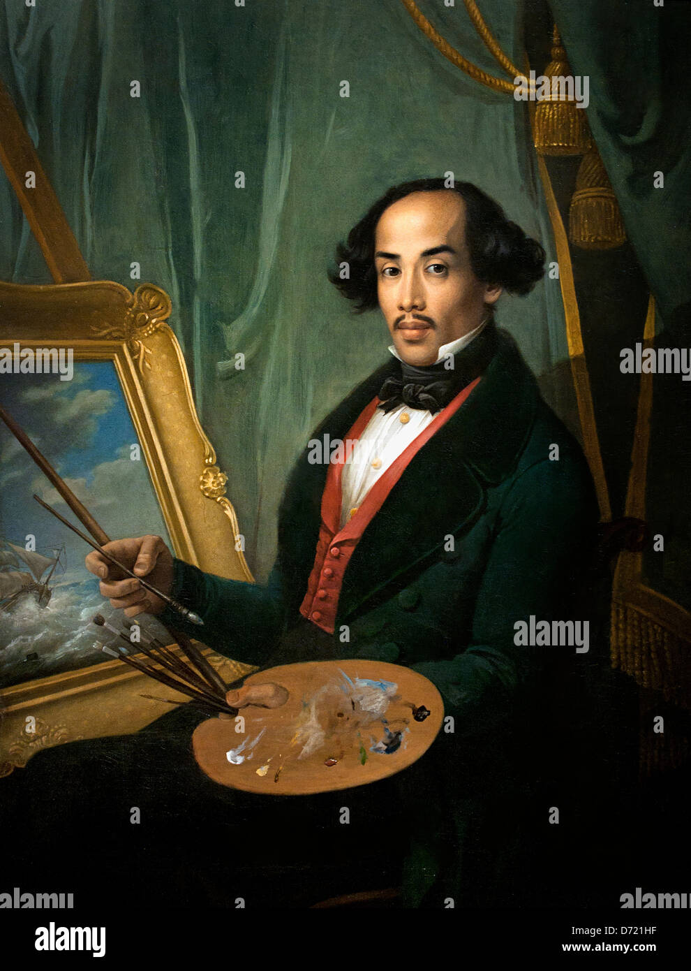 Ritratto di Raden Syarif Bustaman Saleh 1840 Friedrich Carl Albert Schreuel 1773-1853 Java Indonesia olandese Paesi Bassi Foto Stock