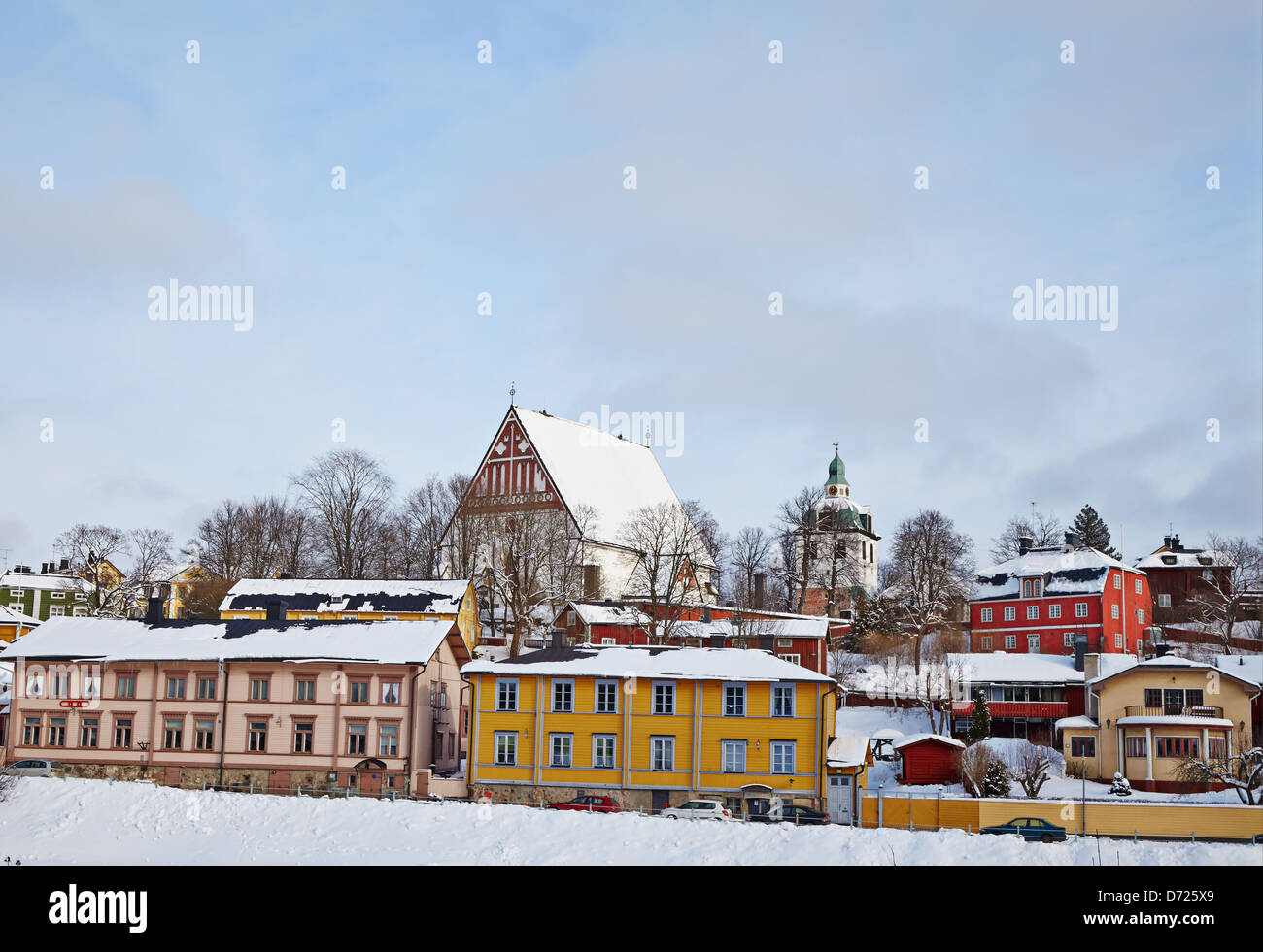 La Finlandia. Vecchio Porvoo in inverno Foto Stock
