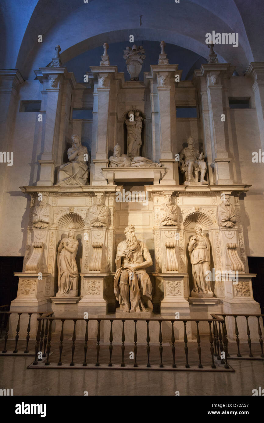 Michelangelo per il 'Moses' nella chiesa di San Pietro in Vincoli (St. Pietro in Catene) Foto Stock