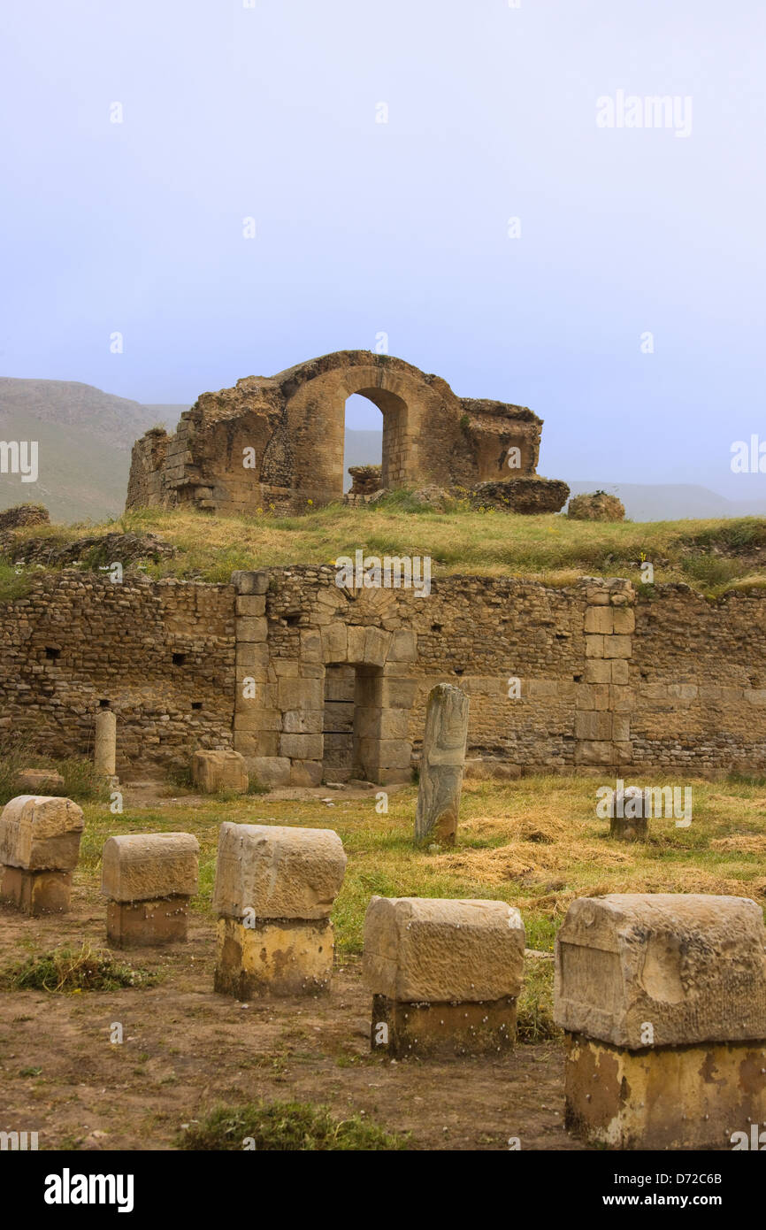 Le rovine romane in montagna Kroumirie, Bulla Regia, Tunisia Foto Stock