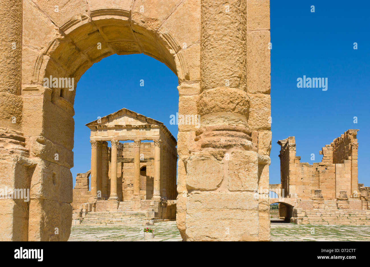 Le rovine romane, Sbeitla, Tunisia Foto Stock