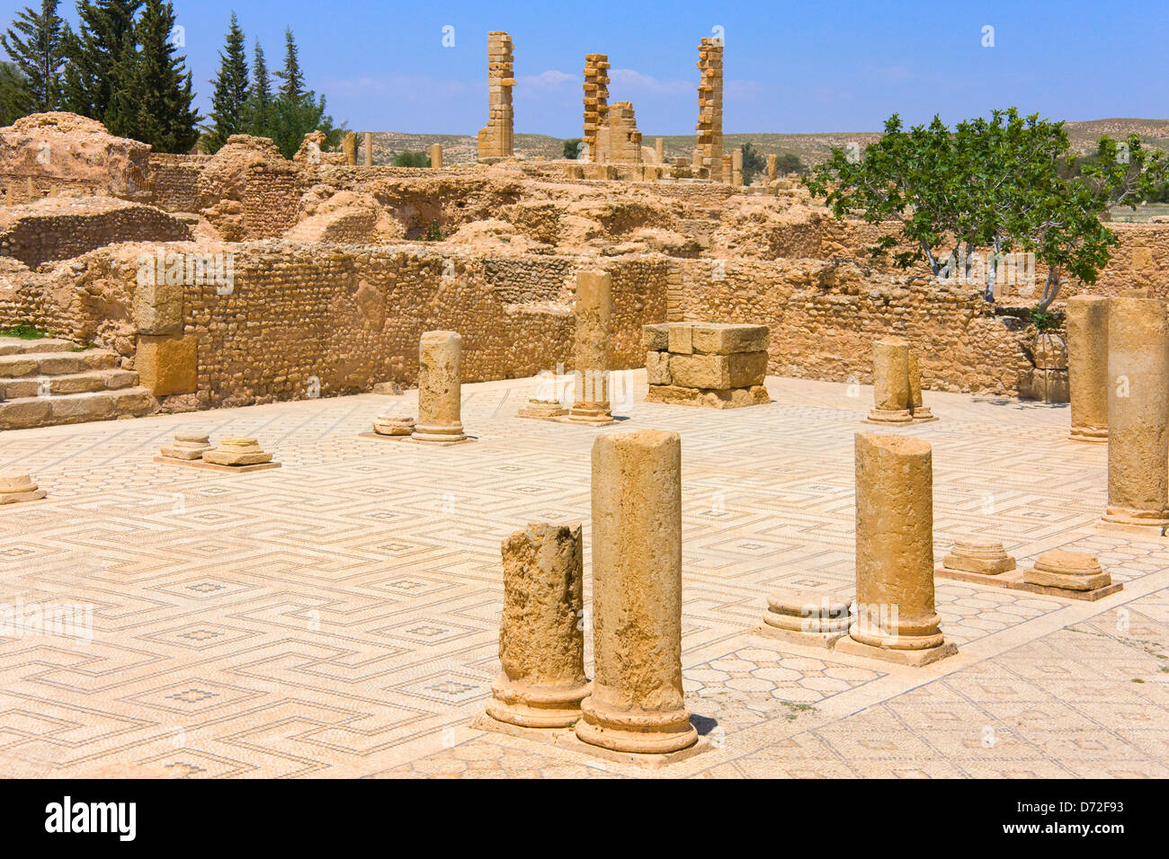 Le rovine di Sbeitla, Tunisia Foto Stock