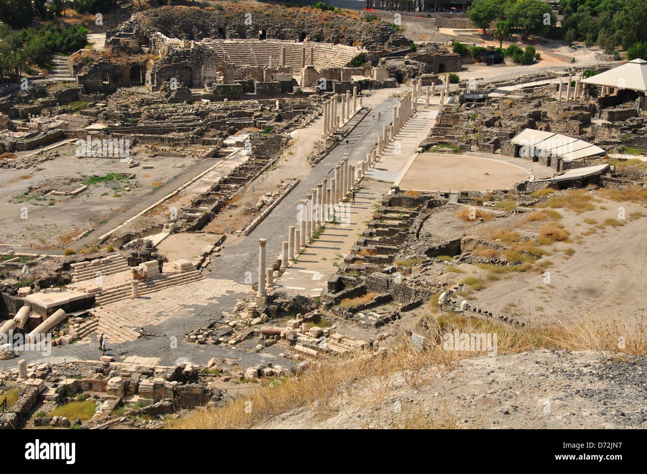 Vista della antica città Beit-Shean. Il nord di Israele. Foto Stock