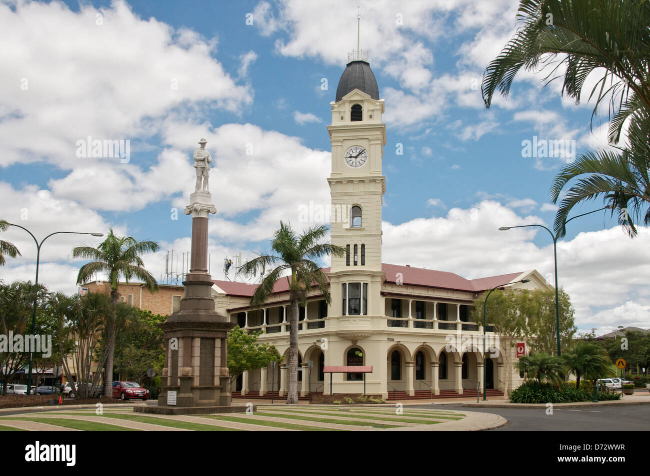 Il Post Office e la torre dell orologio a Bundaberg Queensland Australia Foto Stock