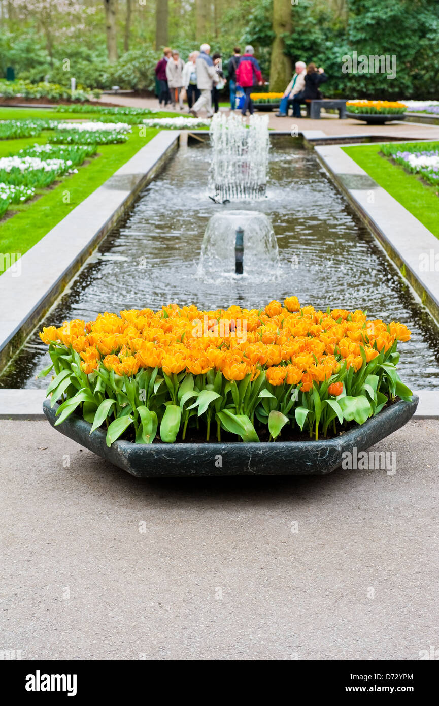 La molla i bulbi presso i giardini Keukenhof, Olanda. Foto Stock