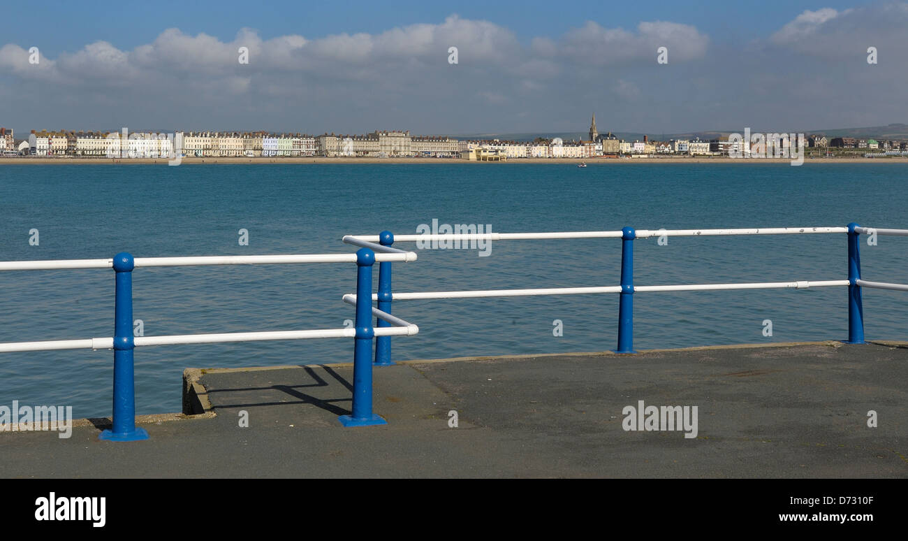 Pier ringhiere Weymouth Dorset England Regno Unito Foto Stock