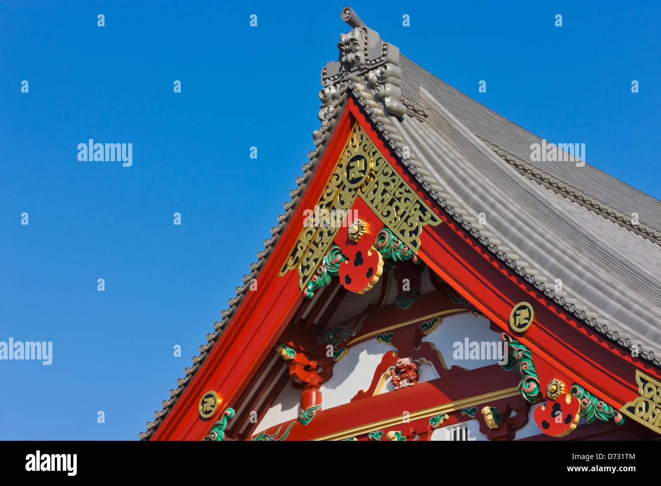 Architectureal dettagli, Tempio di Asakusa Kannon (Tempio di Senso-ji), Tokyo, Giappone Foto Stock