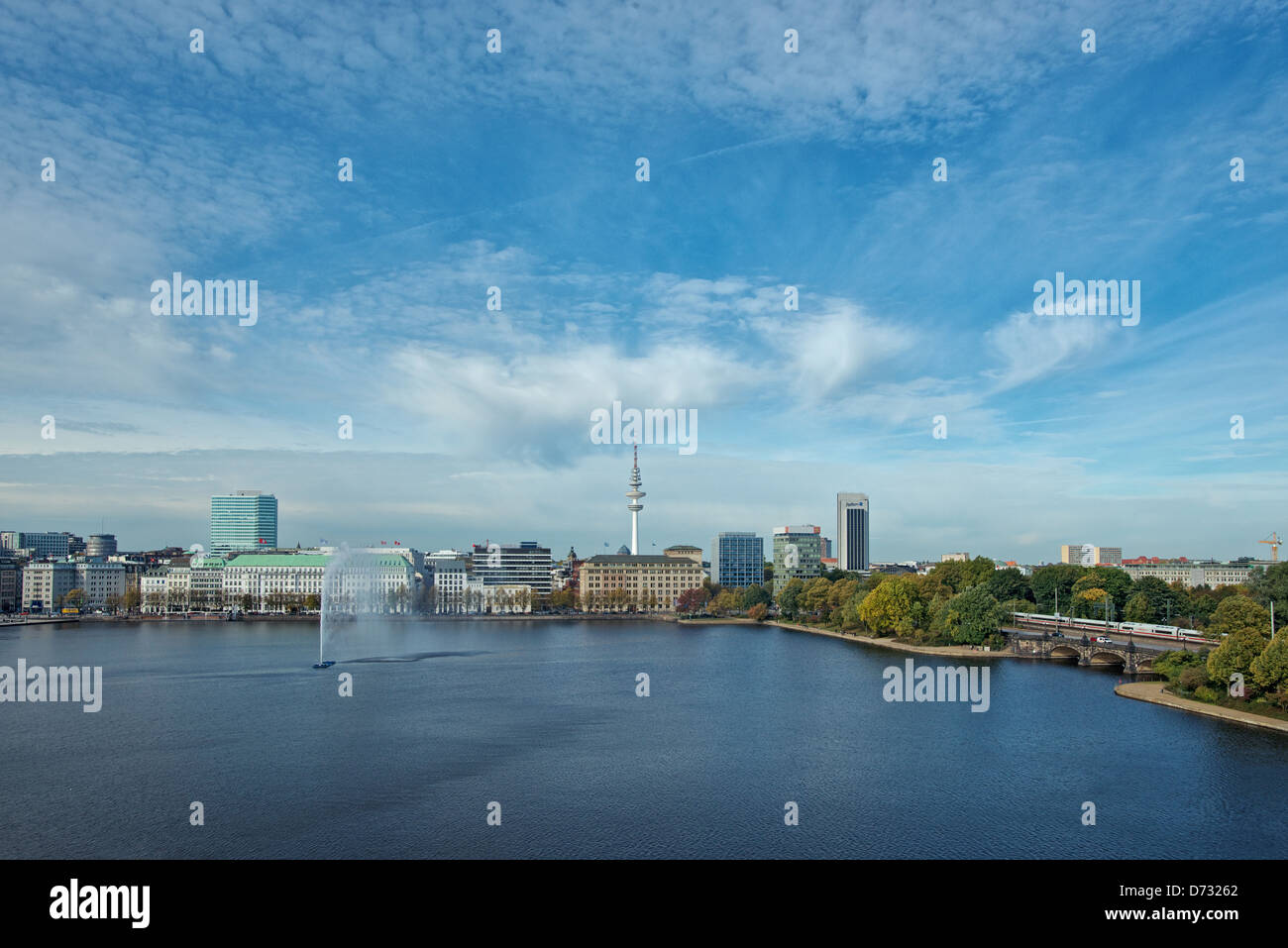 Amburgo, Germania, vista sull'Alster Foto Stock