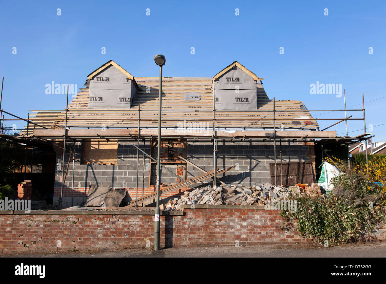 Una nuova casa costruita nel Regno Unito Foto Stock