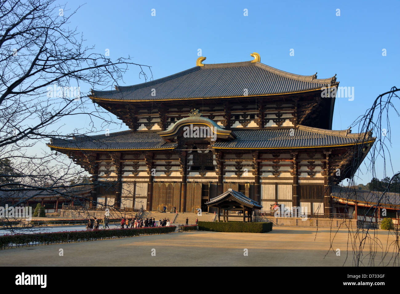 Il Tempio Todaiji, il più grande tempio di legno nel mondo, Nara, Giappone Foto Stock