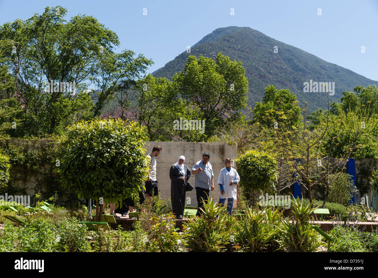 Il Marocco, Marrakech - visitatori al Aromontagne erbe e olio di argan produzione e vendita fattoria, Ourika Valley Foto Stock