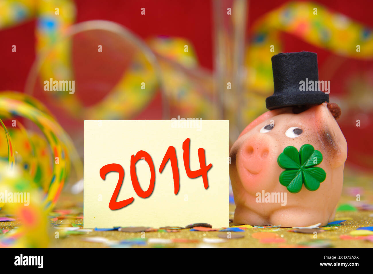 Nuovo anno 2014 con talismano Foto Stock
