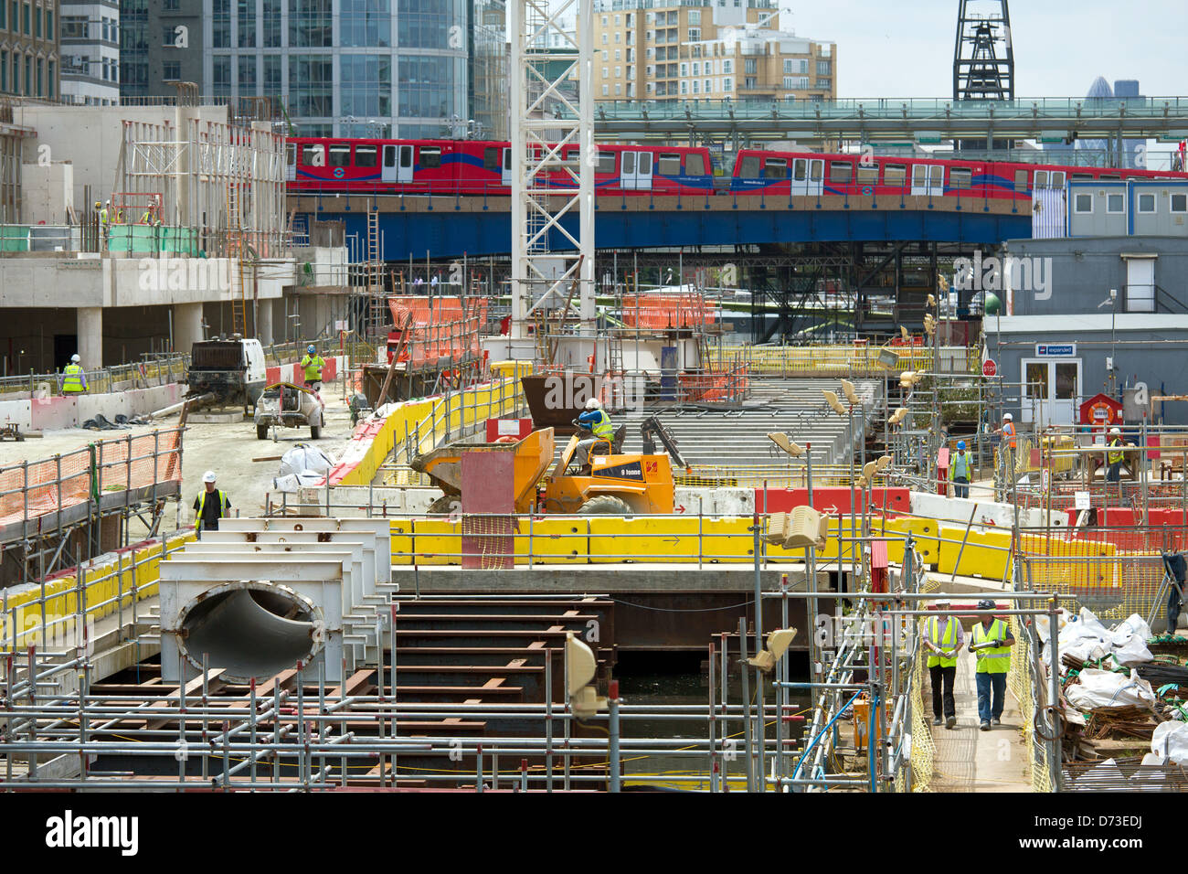 Londra, Gran Bretagna, Costruzione Bank in Canary Wharf Foto Stock