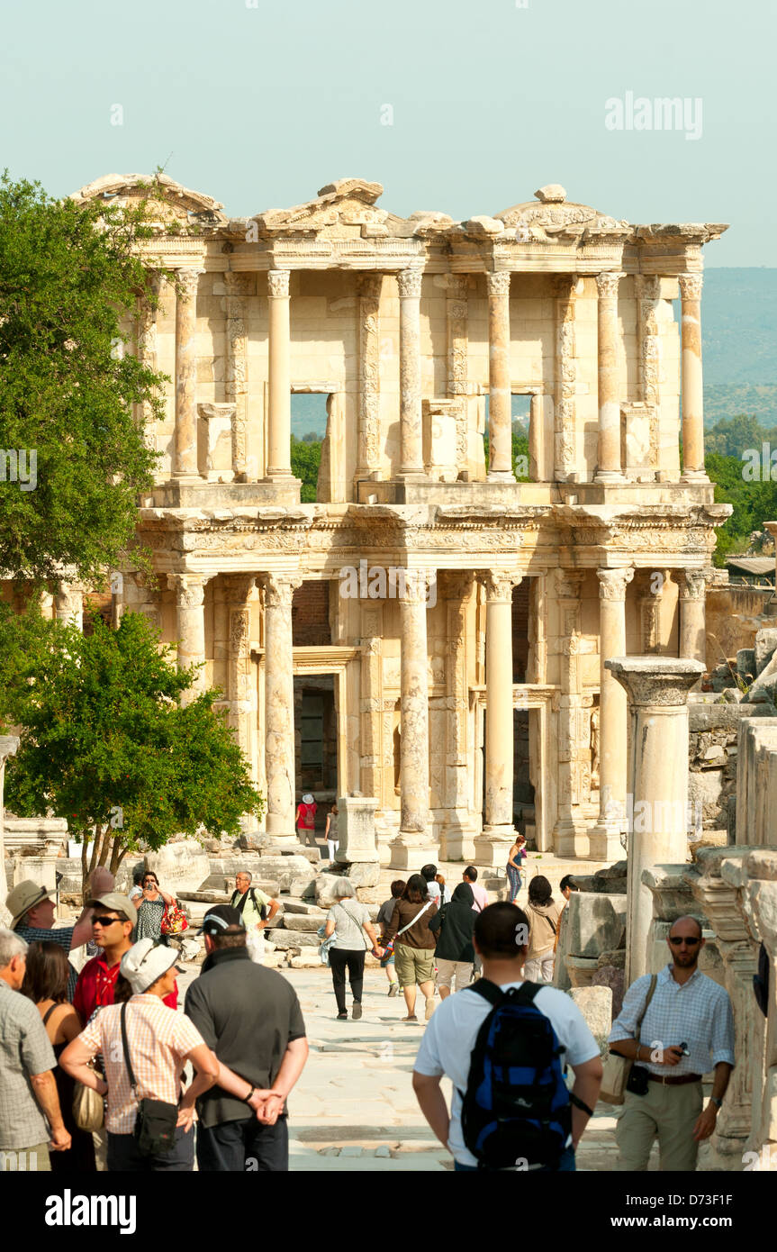 Libreria di Celso, Efeso, Selcuk, Izmir, Turchia Foto Stock