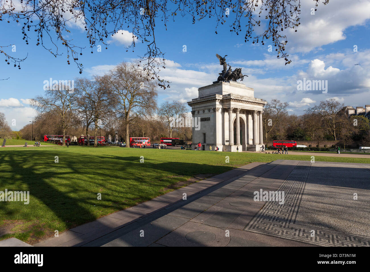 Wellington Arch, Hyde Park Corner, Londra, Inghilterra, Regno Unito Foto Stock