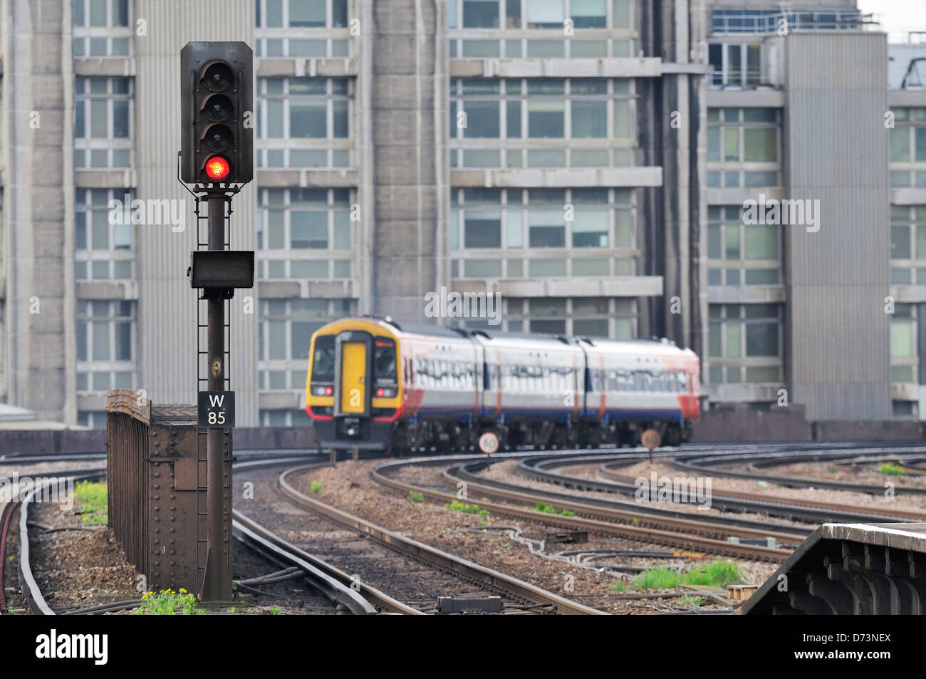 Southwest Trains treno stazione di Vauxhall Foto Stock