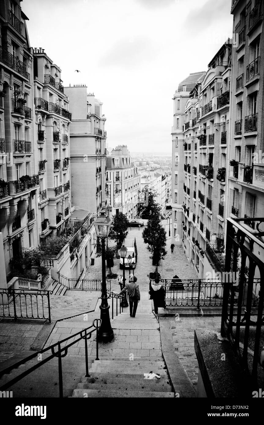 Strade di Montmartre, Parigi Foto Stock