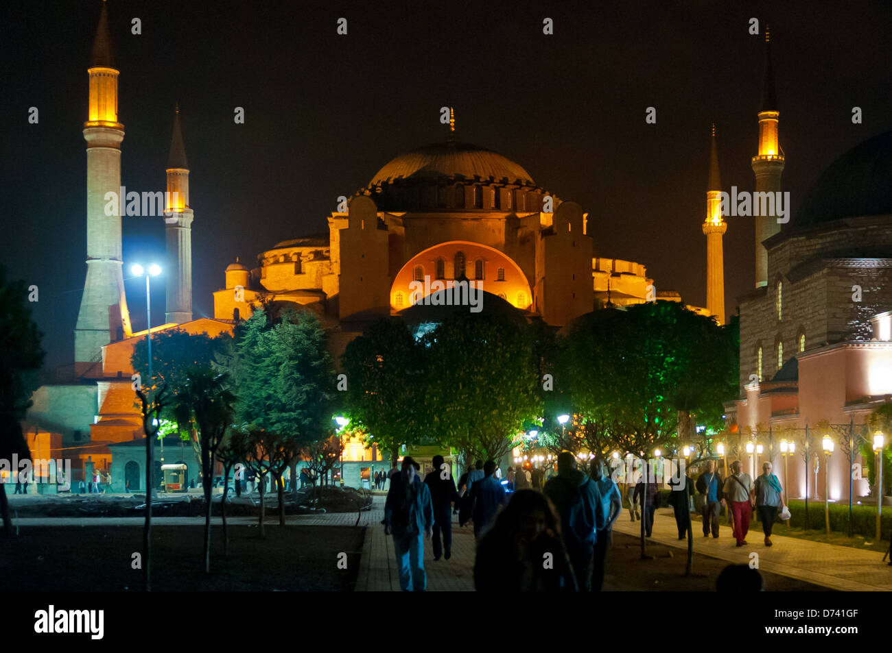 Hagia Sophia di notte, Sultanahmet, Istanbul, Turchia Foto Stock