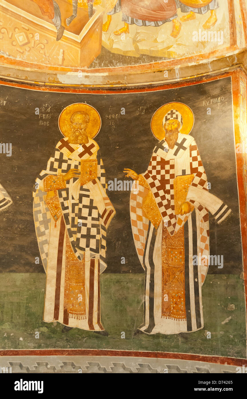 Affreschi nella chiesa di Chora, Edirnekapi, Istanbul, Turchia Foto Stock