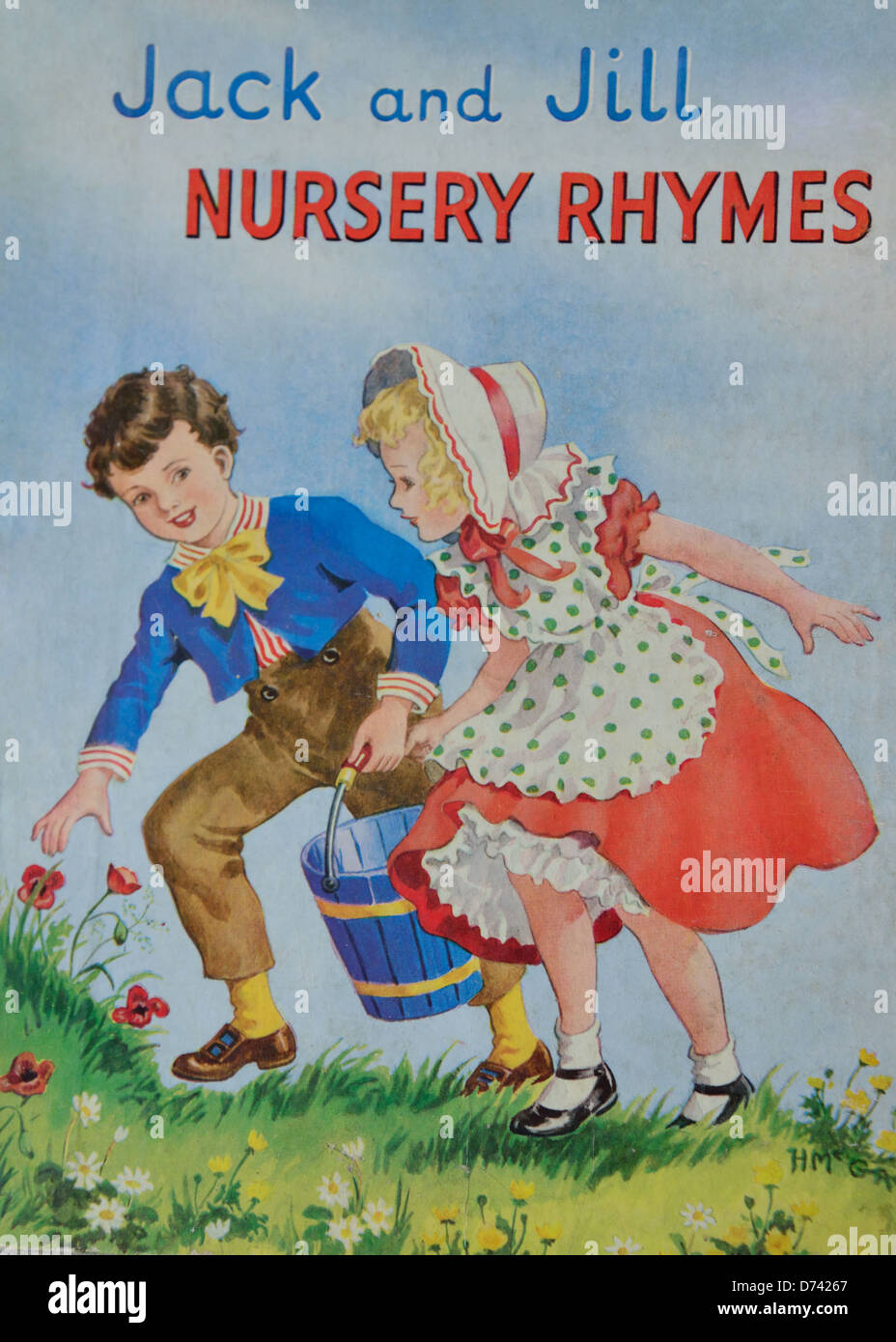 Vintage libro per bambini "Jack e Jill Filastrocche', Surrey, England, Regno Unito Foto Stock