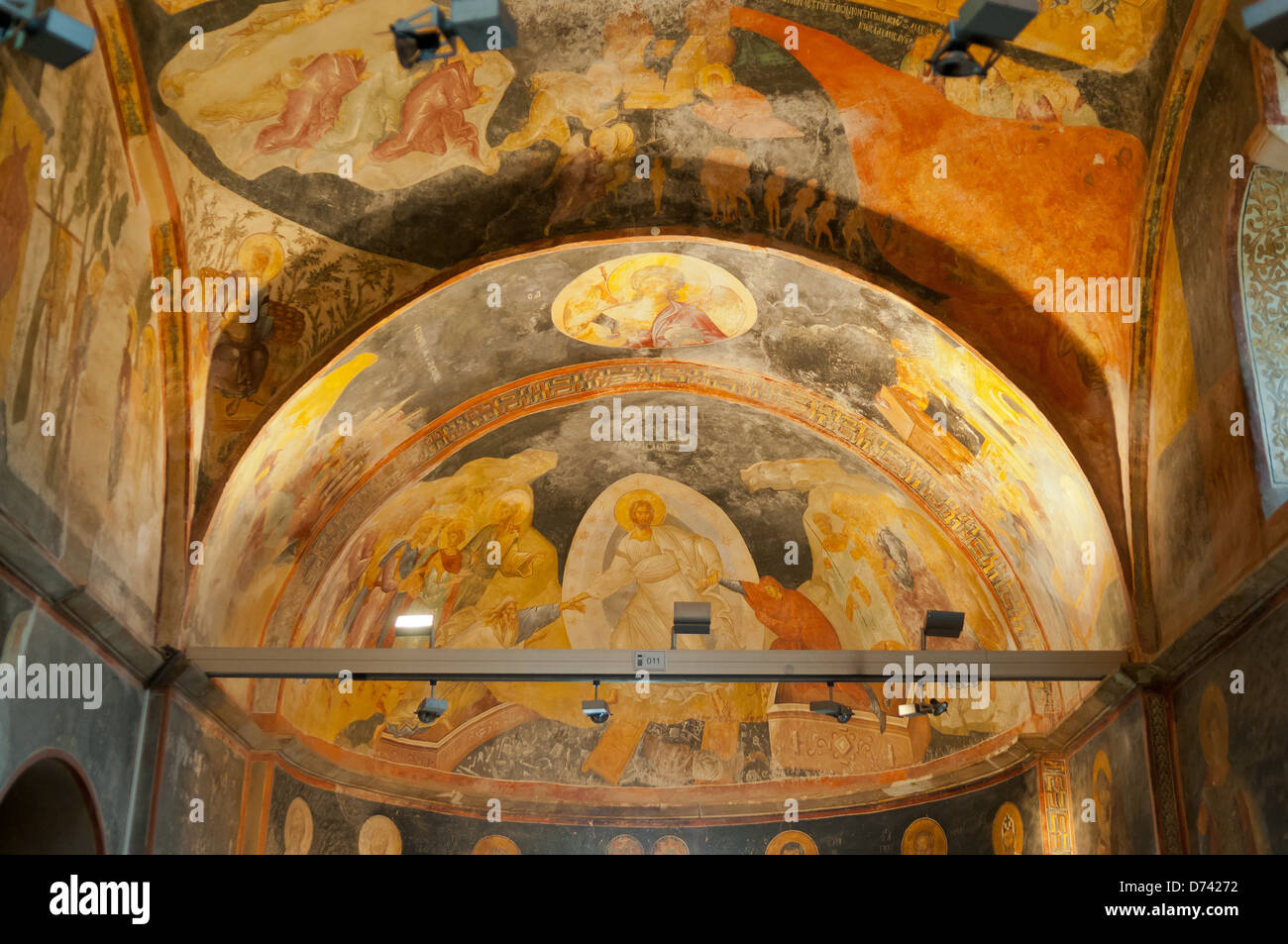 Affreschi nella chiesa di Chora, Edirnekapi, Istanbul, Turchia Foto Stock