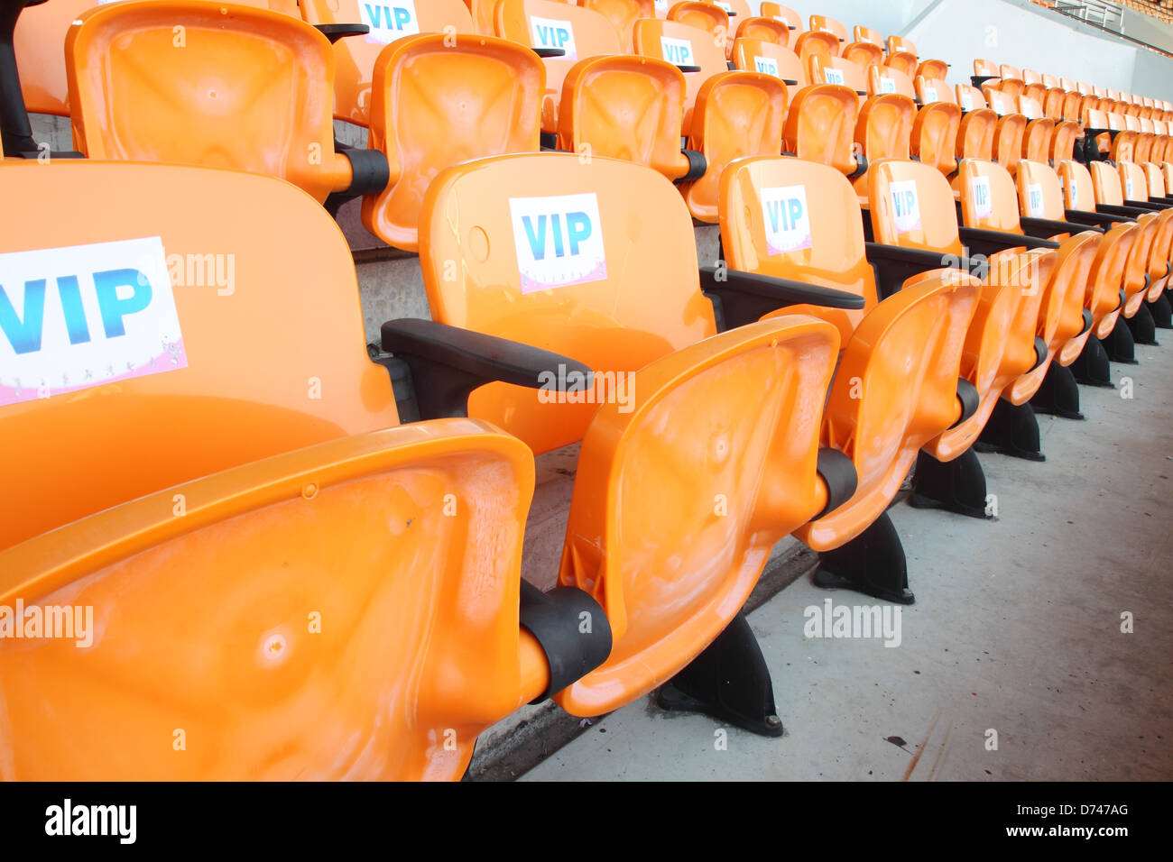 VIP posti vuoti al Sports Stadium Foto Stock