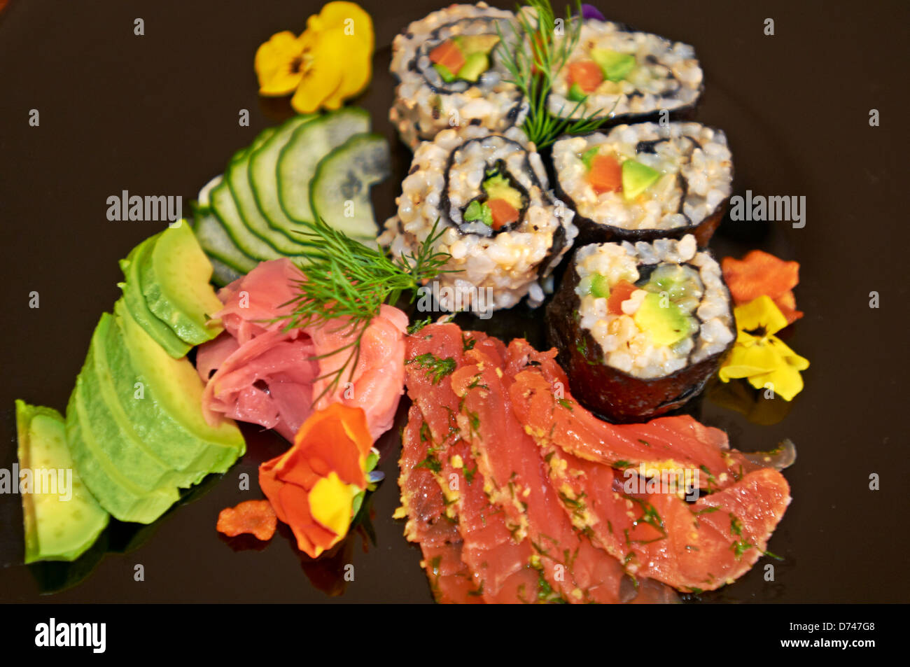 -Il cibo giapponese- Makis. Foto Stock