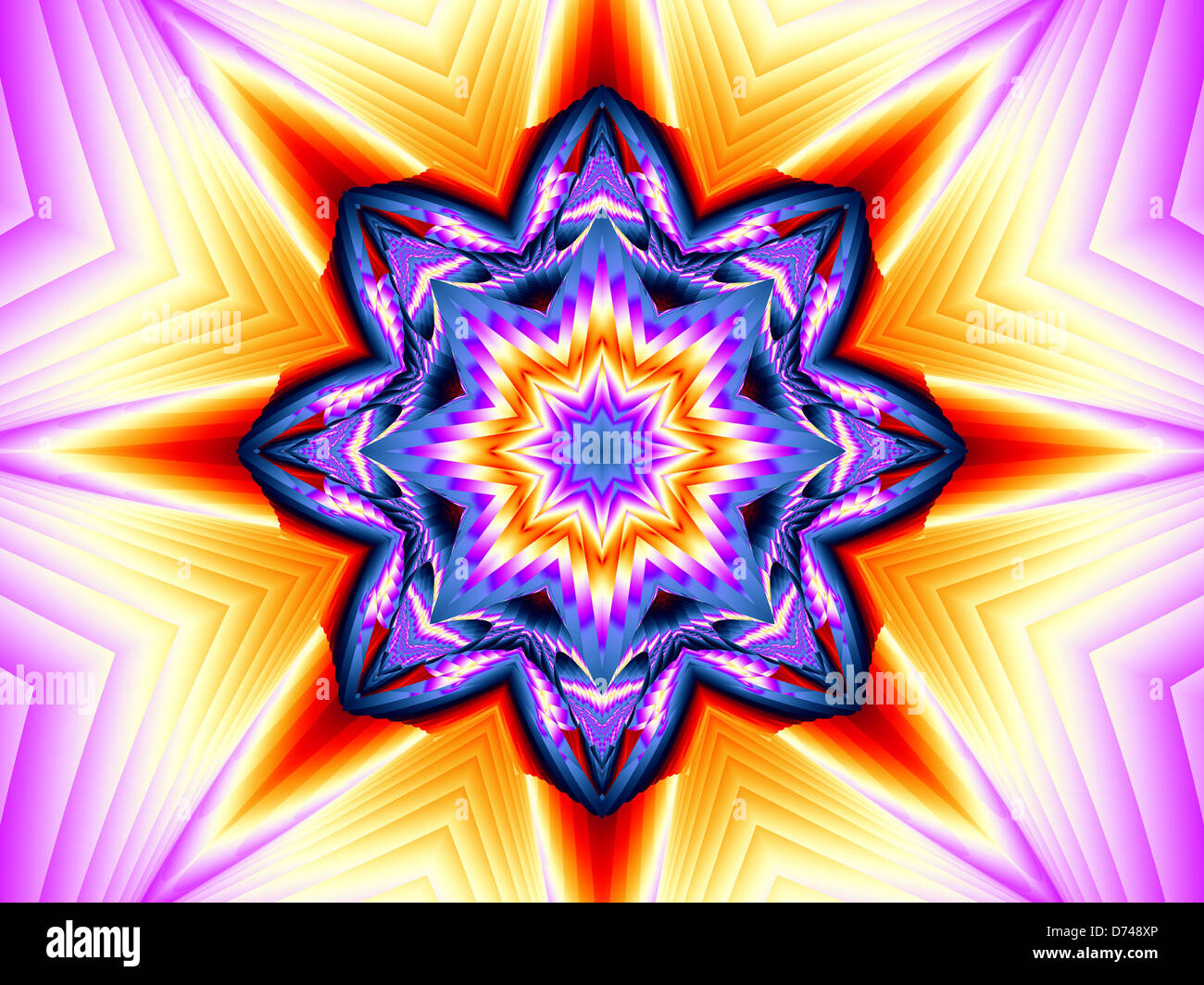 Caleidoscopio Design a stella Foto Stock