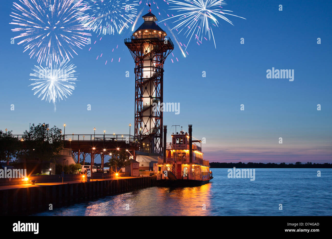 La principessa VITTORIANO STEAMBOAT TORRE BICENTENARIO DOBBINS Landing Waterfront Erie in Pennsylvania USA Foto Stock