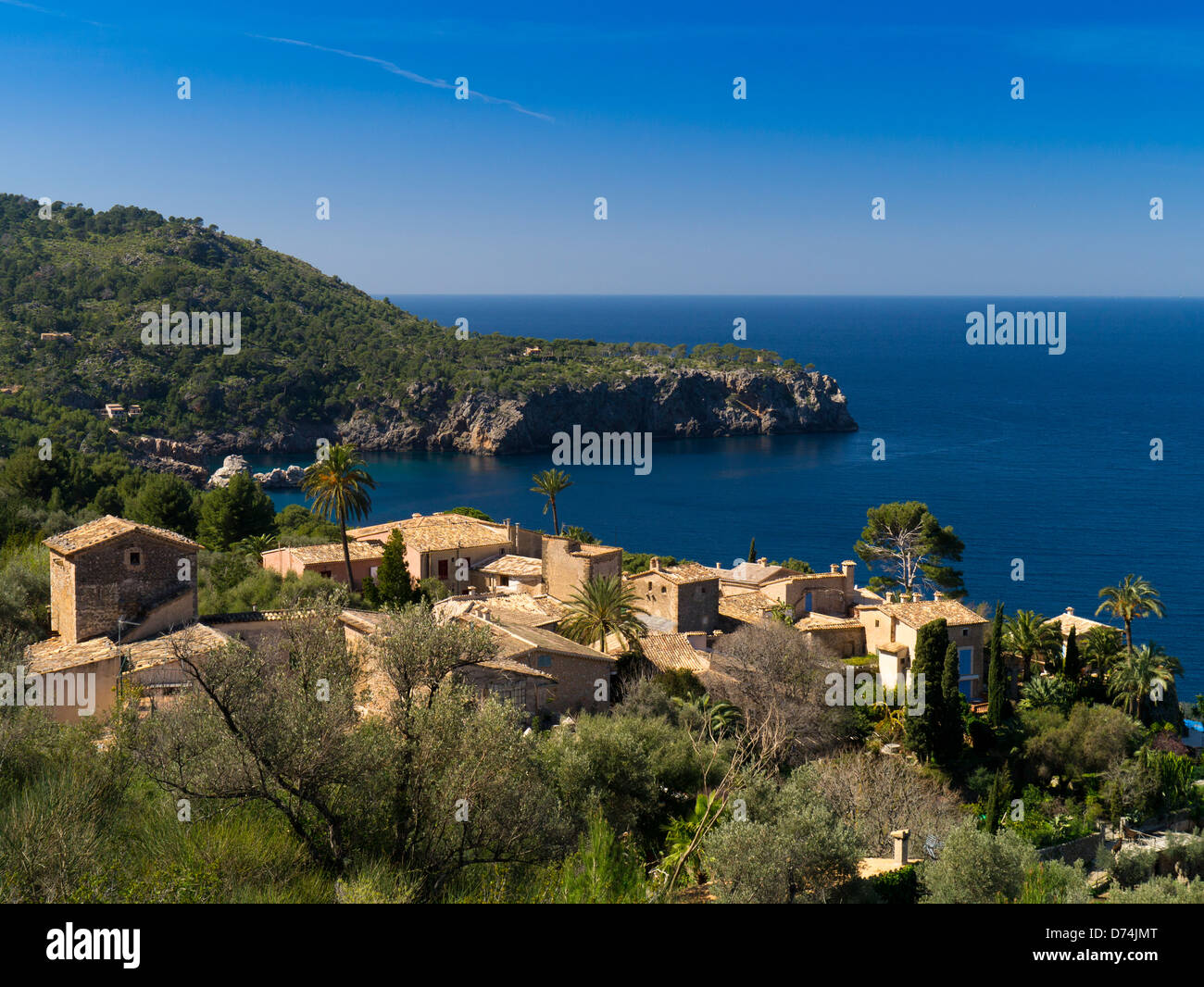 Villaggio sulla collina di Hopposa Costa D'Or, Mallorca, Spagna Foto Stock
