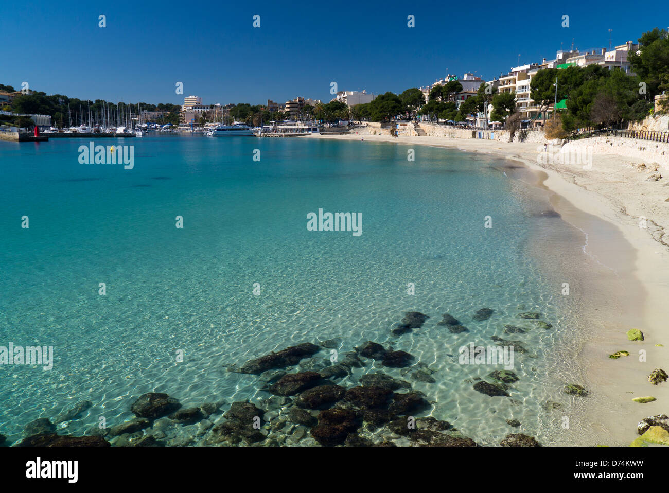 Spiaggia di Porto Cristo, Mallorca, Spagna Foto Stock