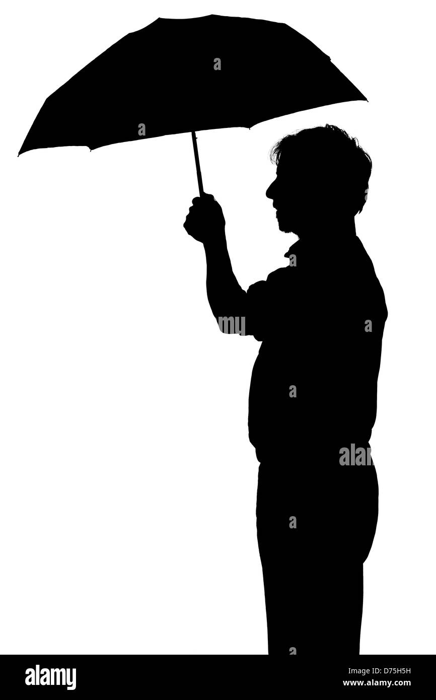 Sagoma uomo con ombrello Foto e Immagini Stock in Bianco e Nero - Alamy