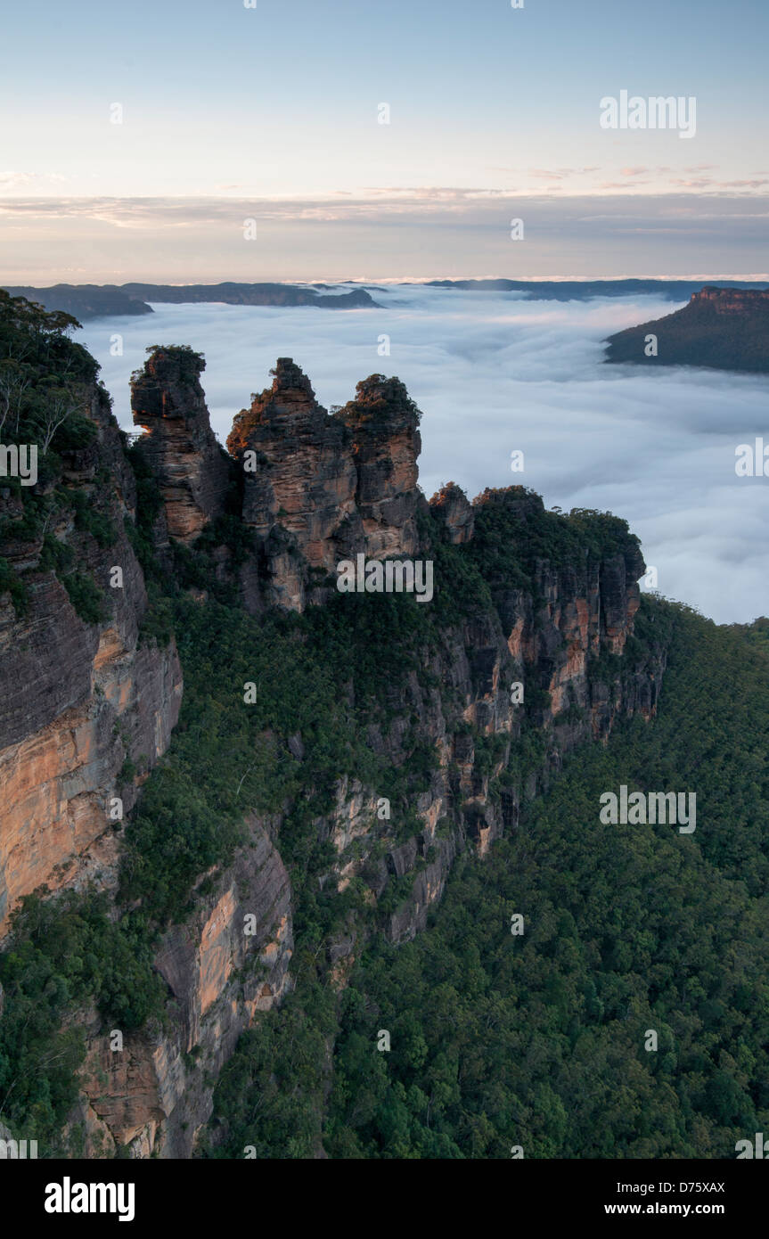 Tre Sorelle in Jamison Valley, vicino a Katoomba, NSW, Australia Foto Stock