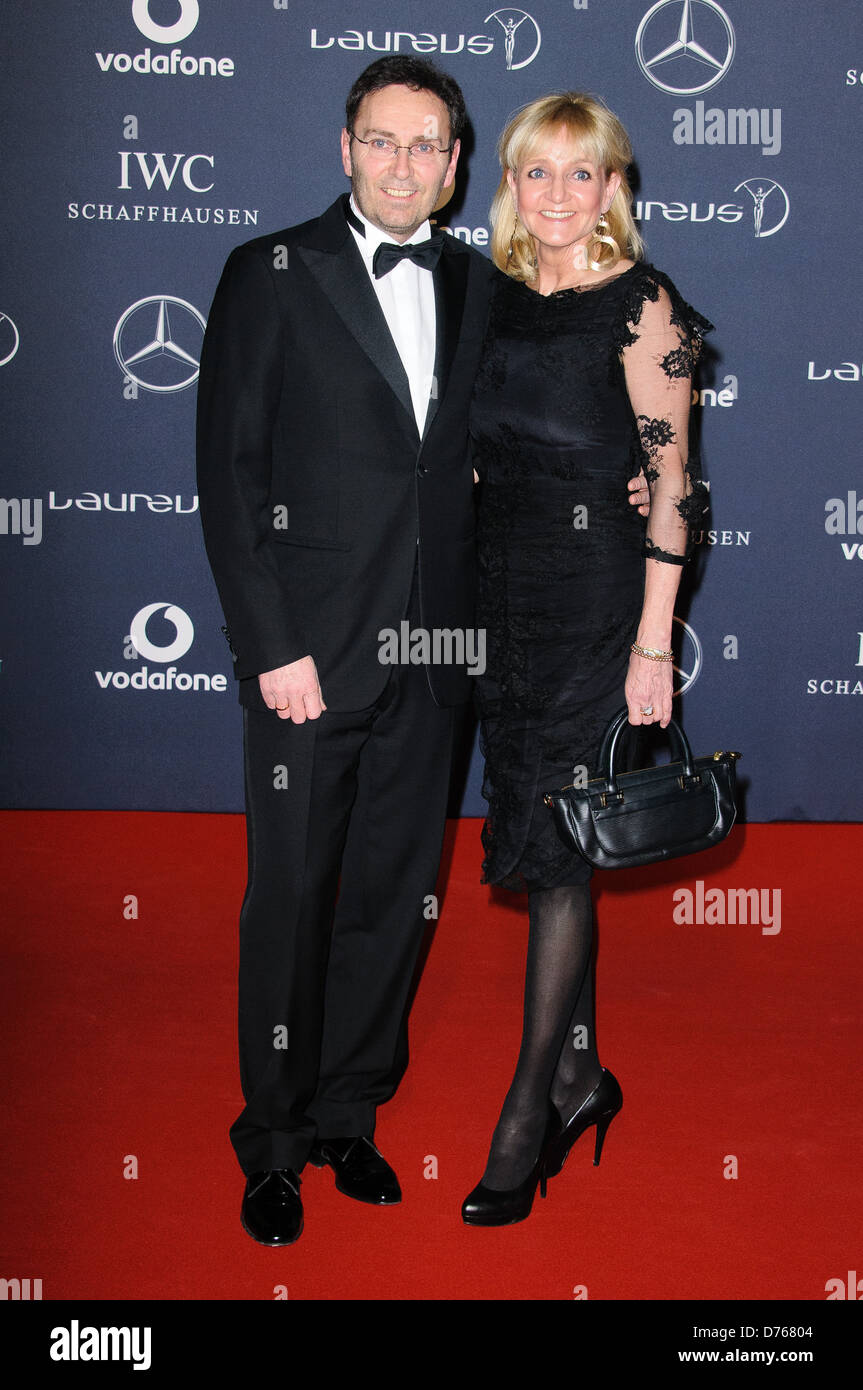 Christa Kinshofer e Ehemann Dr. Erich Rembeck Laureus Sport Awards tenutosi presso la Queen Elizabeth II Centre - Arrivo. Londra, Foto Stock