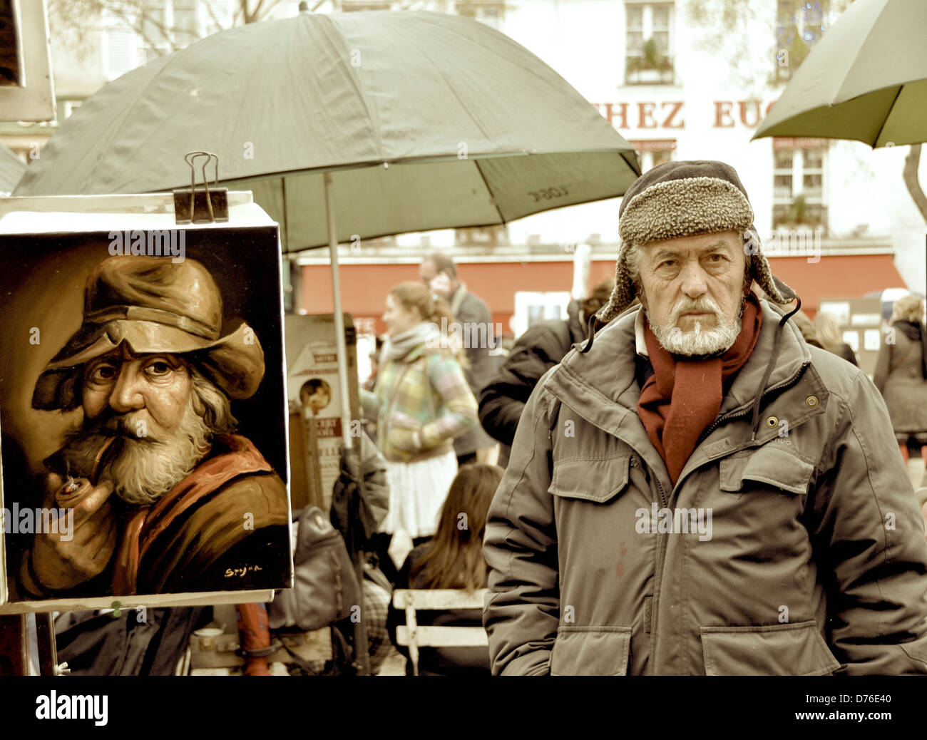 Francia, Parigi, dell'artista, mercato latino Quarti Foto Stock