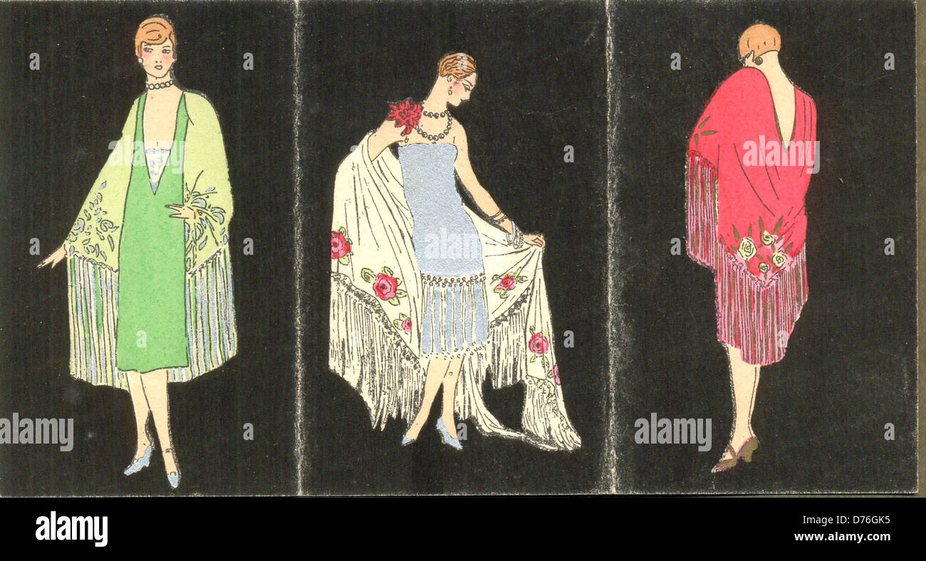 Carta pubblicitaria italiana per Ladies Venetian Shawls circa 1925 Foto Stock