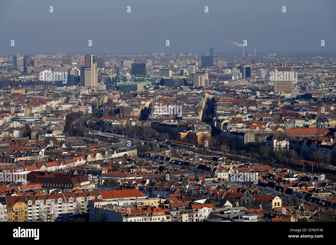 Fotografia aerea panorama della città di Berlino ovest Foto Stock