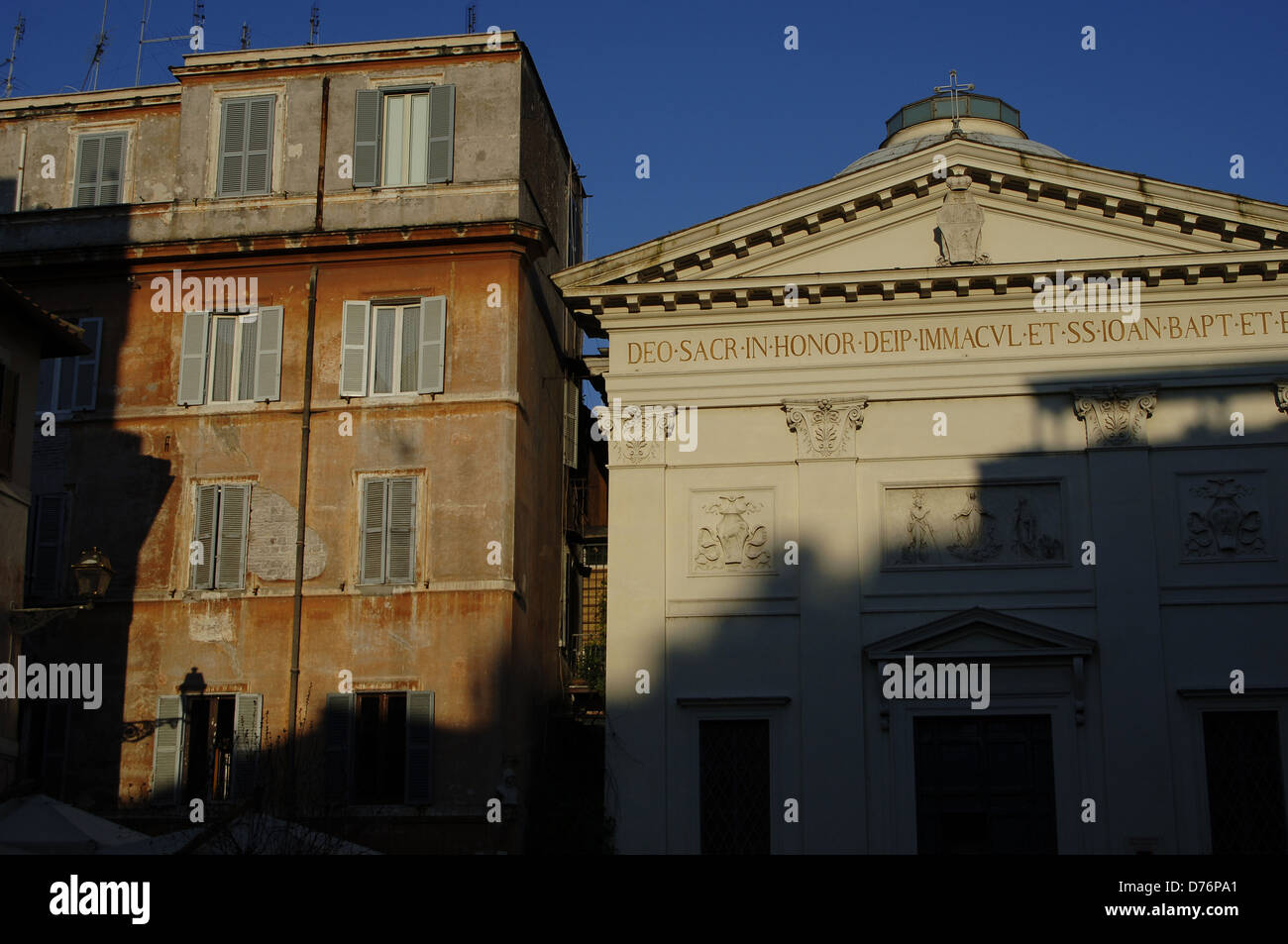 L'Italia. Roma. Chiesa di San Giovanni di Malva (San Giovanni della Malva). Costruito secondo la progettazione di Giacomo Moraldi. Dettaglio. Foto Stock