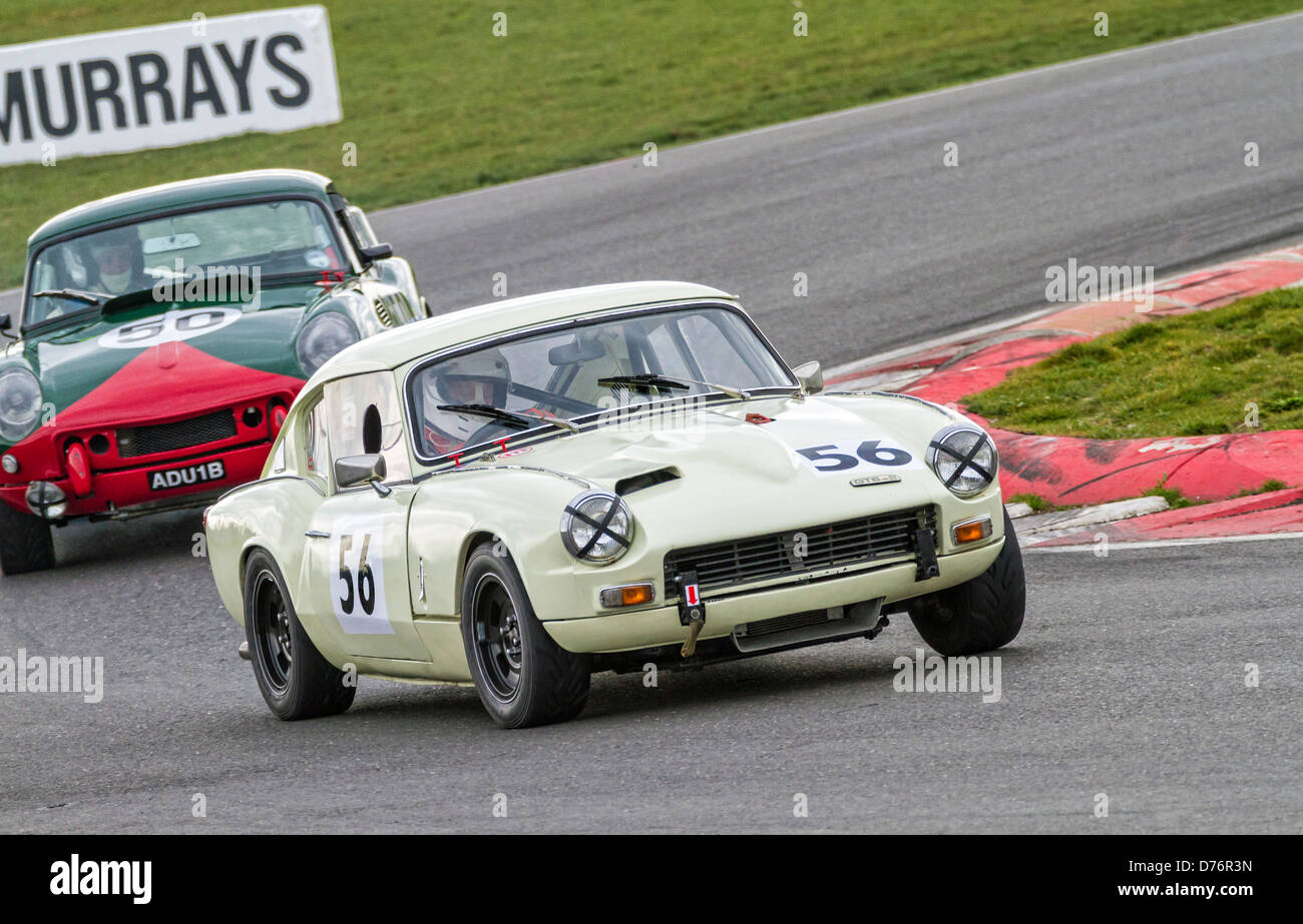 1970 Triumph GT6 MK2 con driver Clive Gimson al 2013 CSCC Snetterton incontro, Norfolk, Regno Unito. Foto Stock