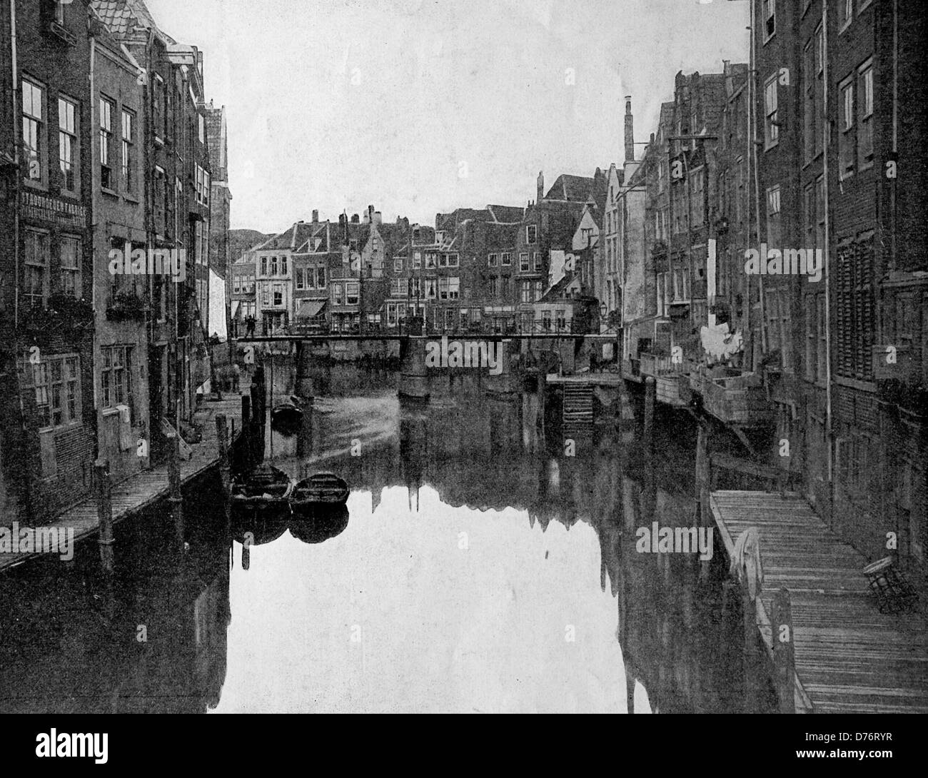 Uno dei primi autotype fotografie di Dordrecht, Olanda, circa 1880 Foto Stock