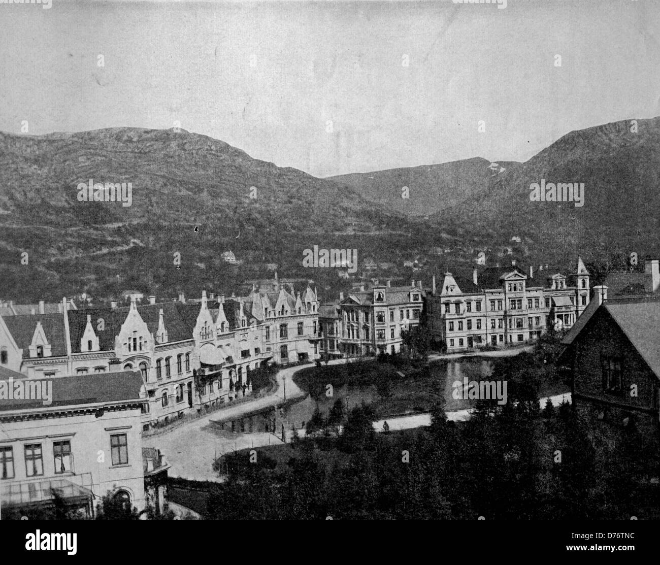 Autotype precoce di Bergen, Norvegia, 1880 Foto Stock