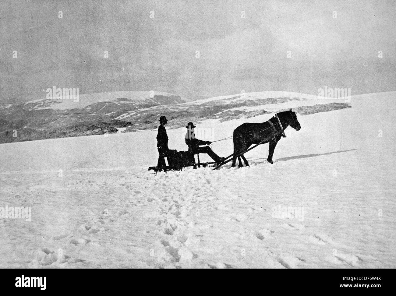 Uno dei primi mezzi toni, 1880, ghiacciaio Folgefond, Norvegia Foto Stock