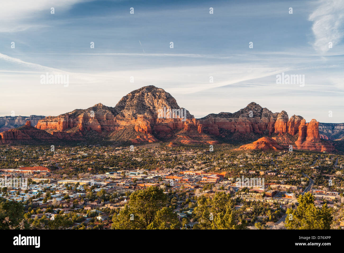 Vista dall'Aeroporto Mesa in Sedona al tramonto in Arizona, Stati Uniti d'America Foto Stock