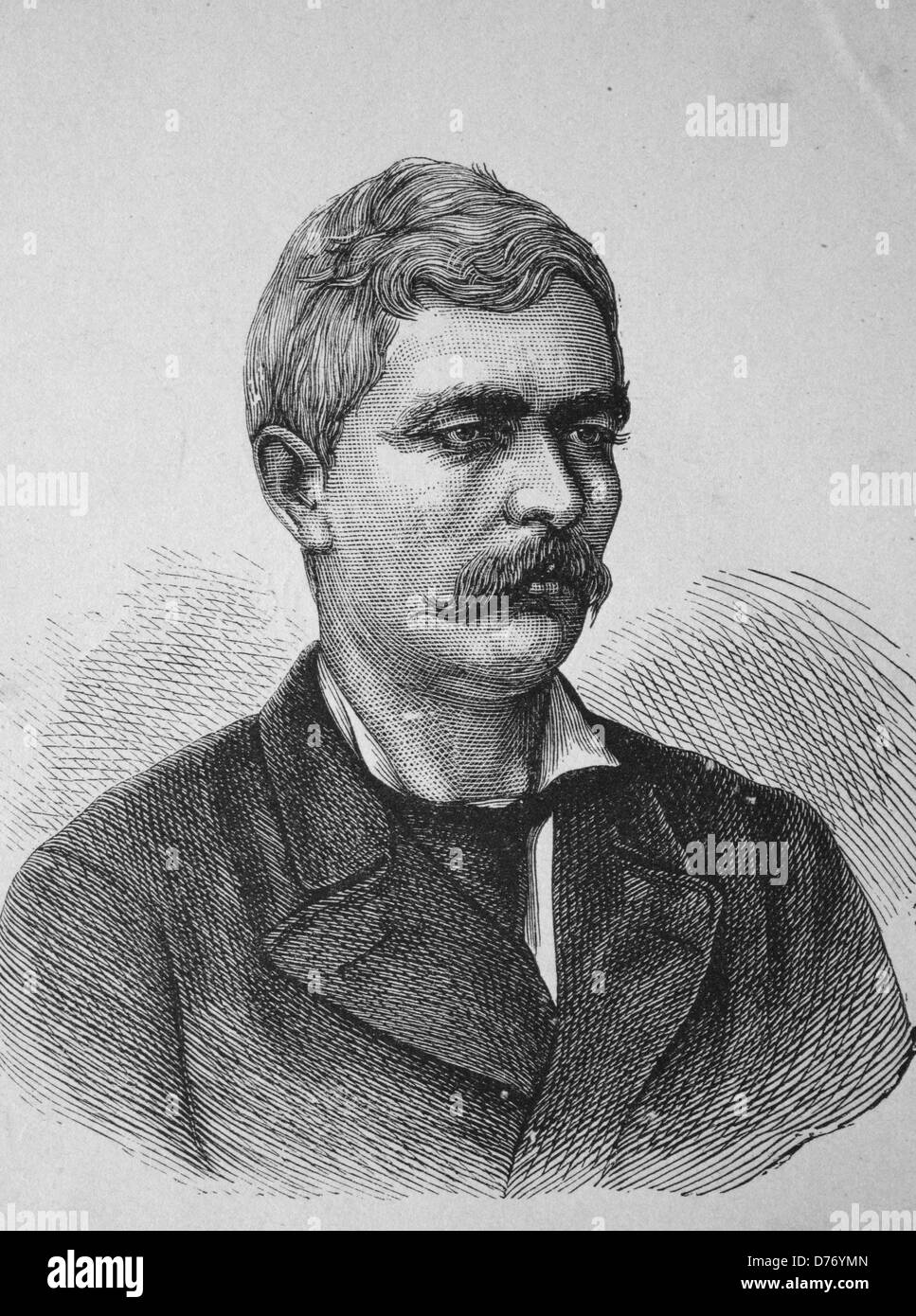 Henry Morton Stanley o Bula Matari, 1841 - 1904, giornalista e autore e explorer, storico xilografia, circa 1880 Foto Stock